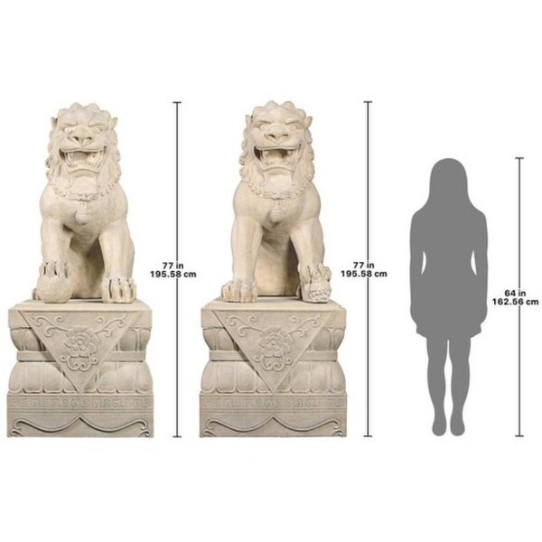 Male & Female Foo Dogs With Plinths